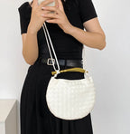 Elyra Woven Curve Handbag