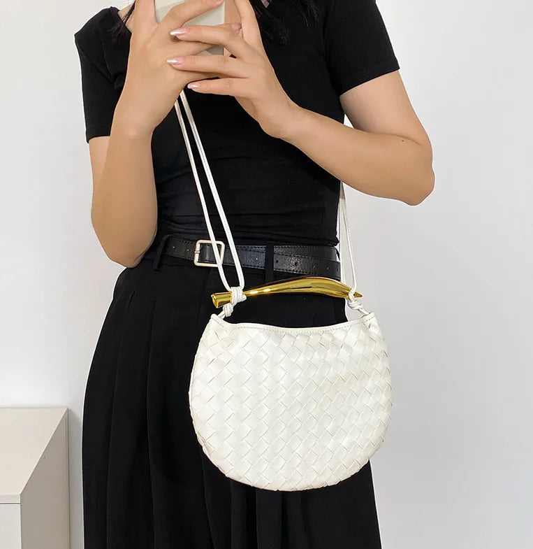 Elyra Woven Curve Handbag