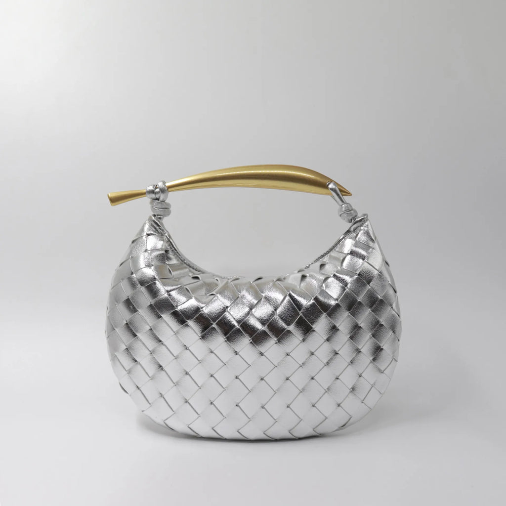 Elyra Woven Curve Handbag